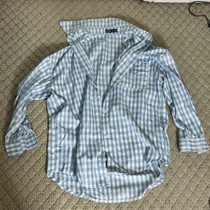 Banana Republic Light Blue Checkered Men's Shirt